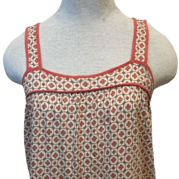 Vintage Y2K Floral Wide Strap Babydoll Top, 2000’s, Peach & Cream, Women’s Small - Picture 3 of 9